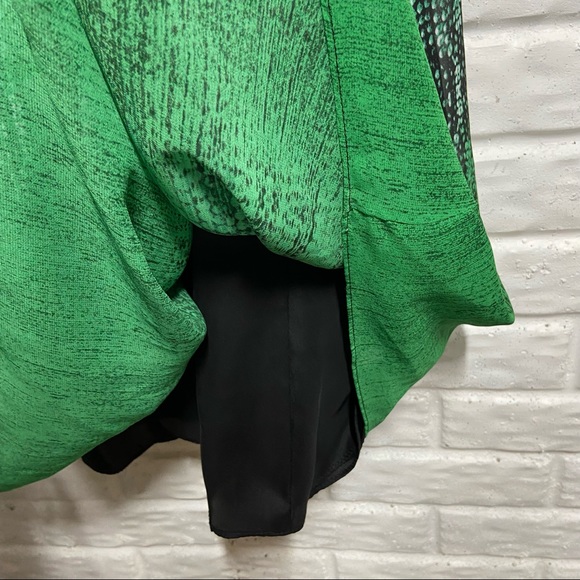 MOULINETTE SOEURS Green patterned Strapless Maxi Dress with Flutter Skirt - Picture 7 of 15